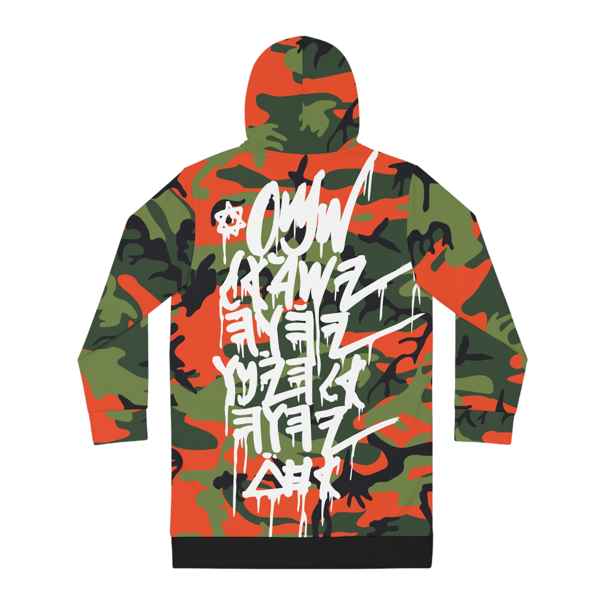 JERUSALEM HOODIE DRESS (ORANGE/GREEN CAMO)