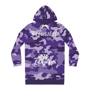 JERUSALEM HOODIE DRESS (PURPLE CAMO)