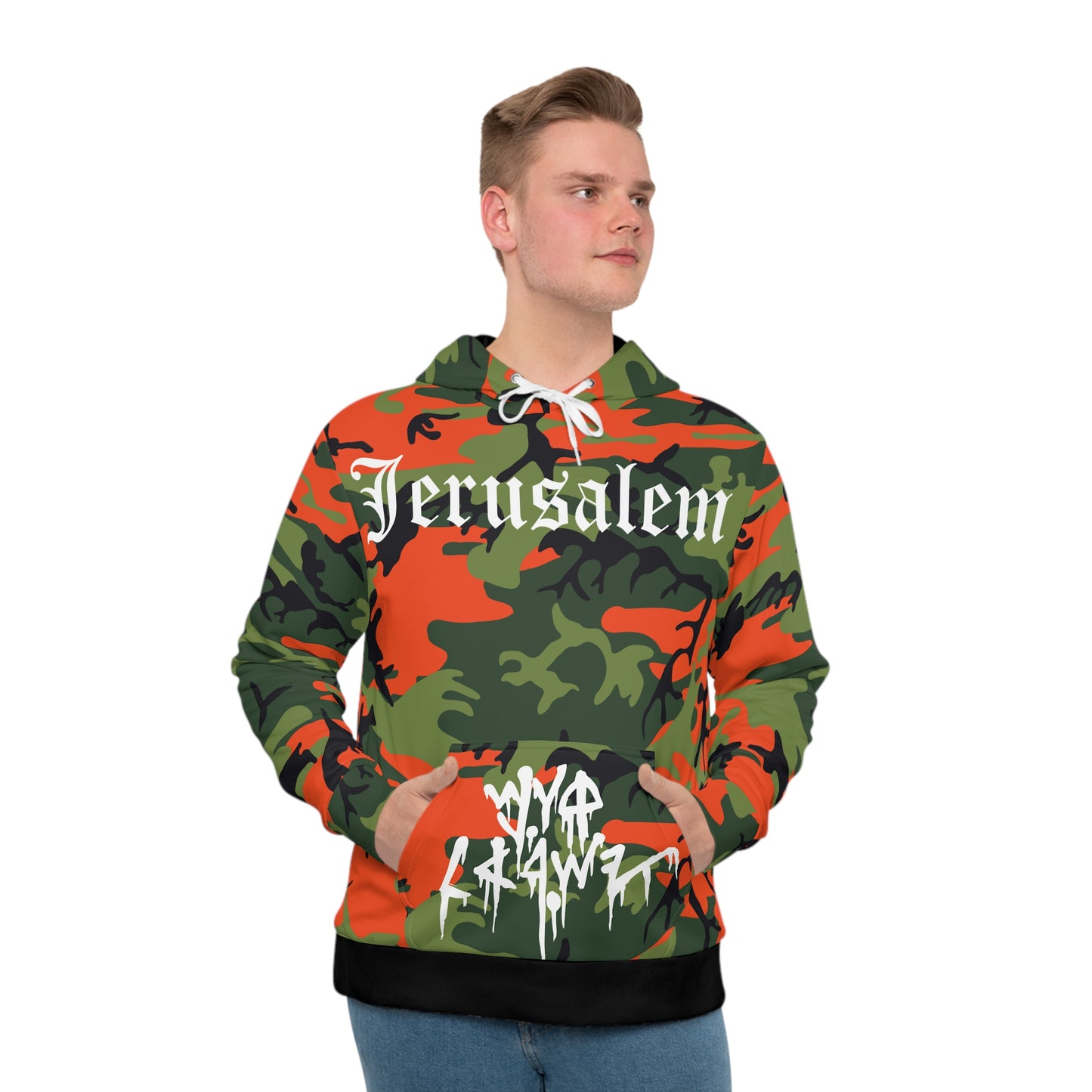 JERUSALEM HOODIE (ORANGE/GREEN CAMO)