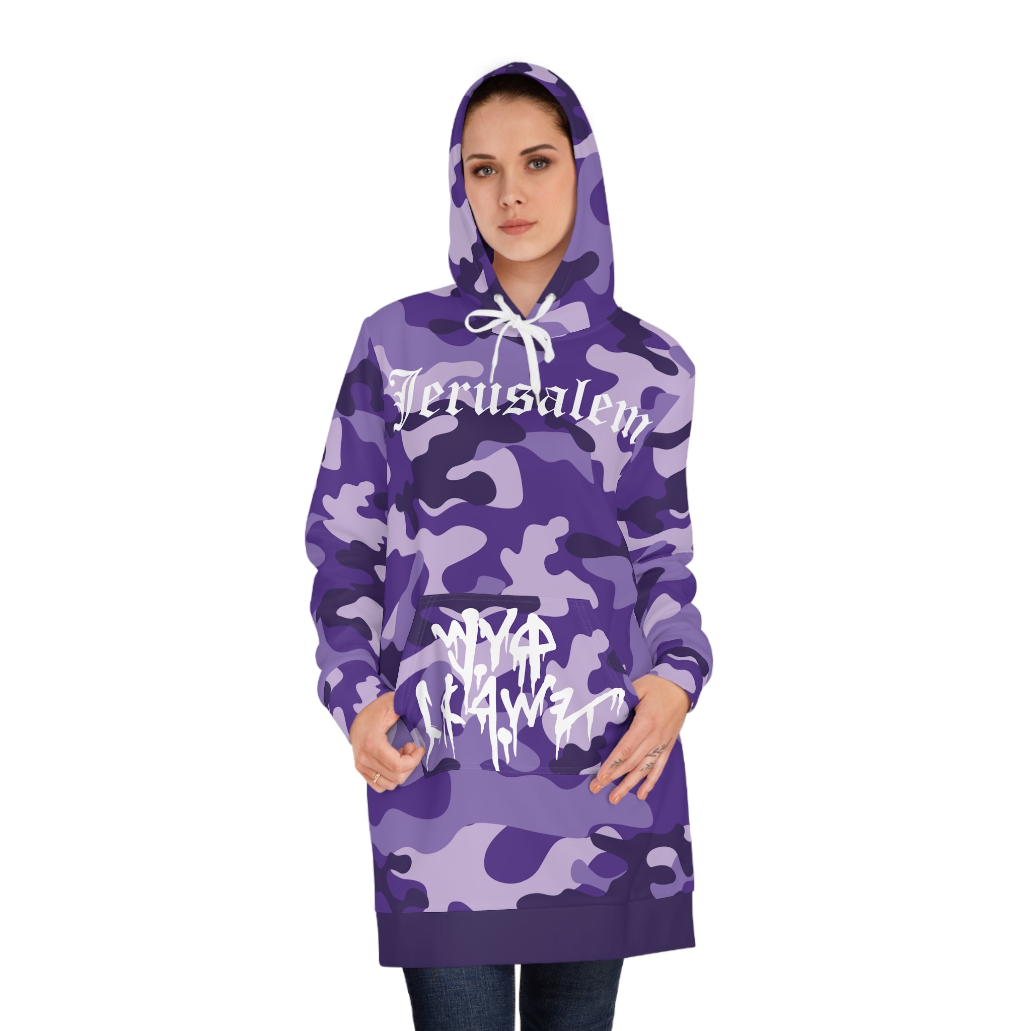 JERUSALEM HOODIE DRESS (PURPLE CAMO)