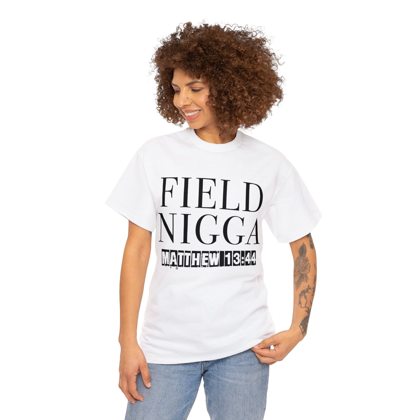 WHITE FIELD NIGGA SHIRT