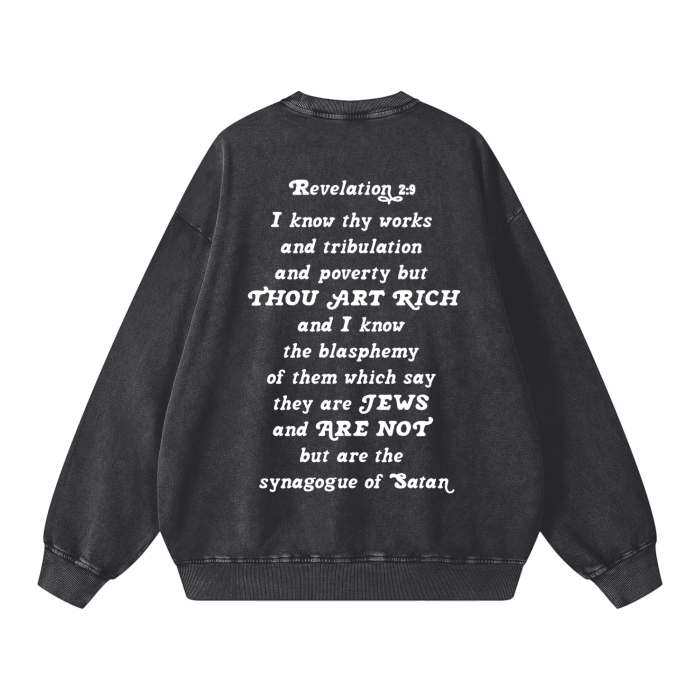 Thou Art Rich (Acid Wash Oversize Crew Neck)