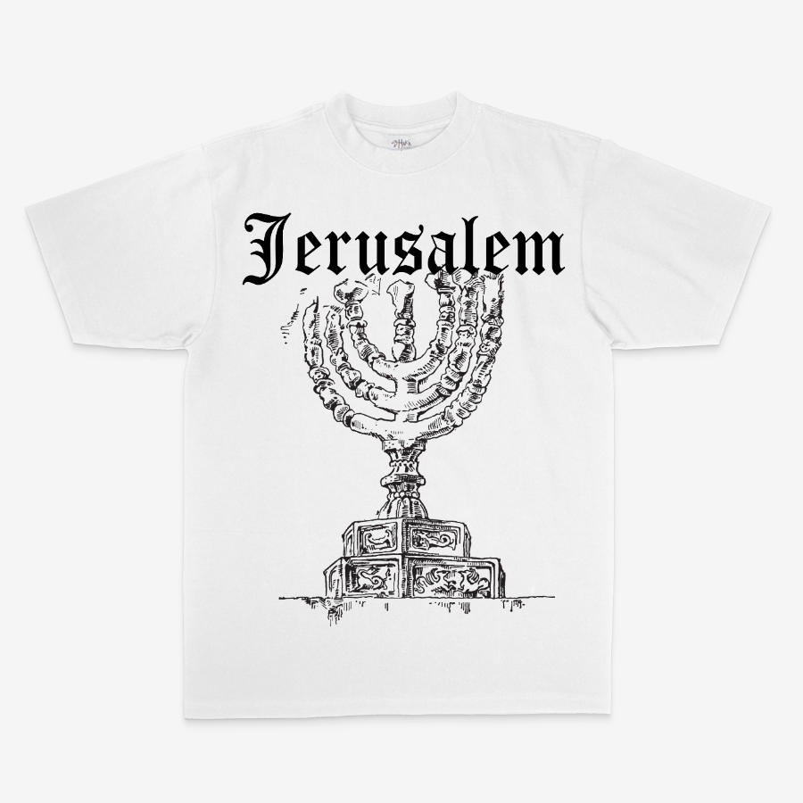 Jerusalem Menorah Heavyweight Tee