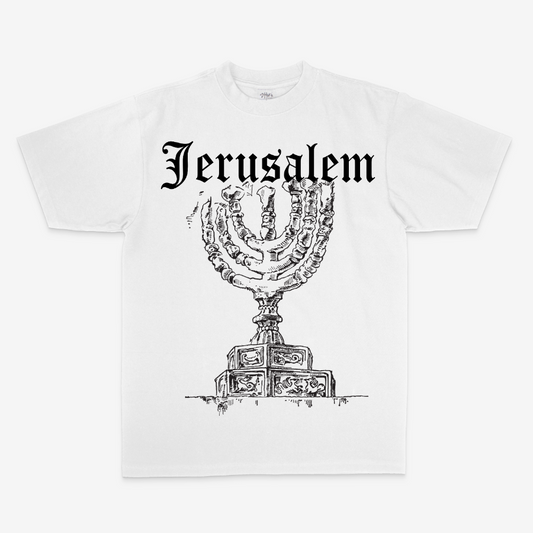 Jerusalem Menorah Heavyweight Tee