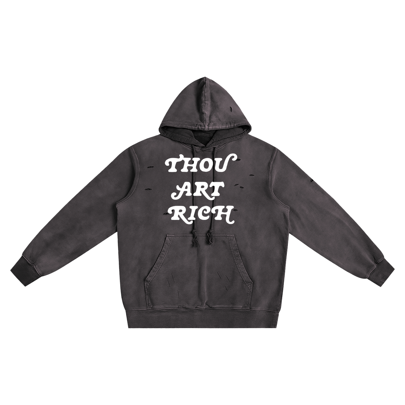 Thou Art Rich Frayed Washed Hoodie