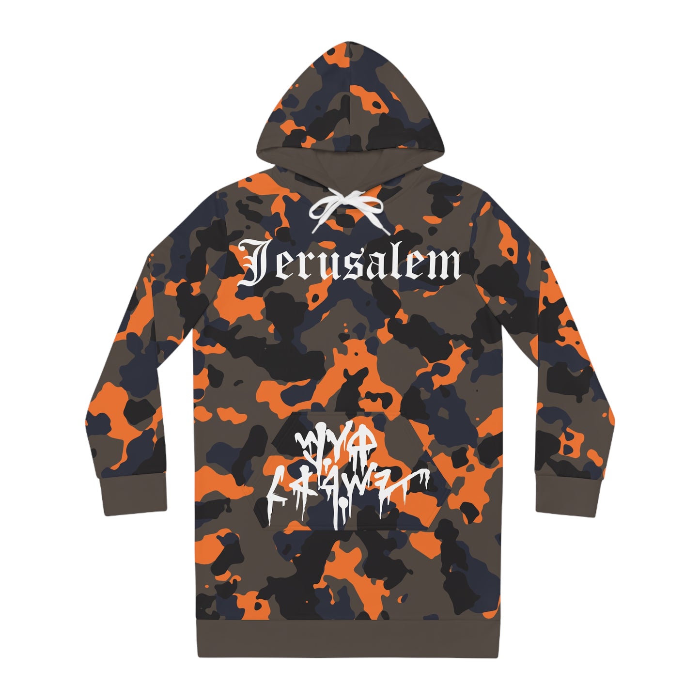 JERUSALEM Women's Hoodie Dress (GREY CAMO)