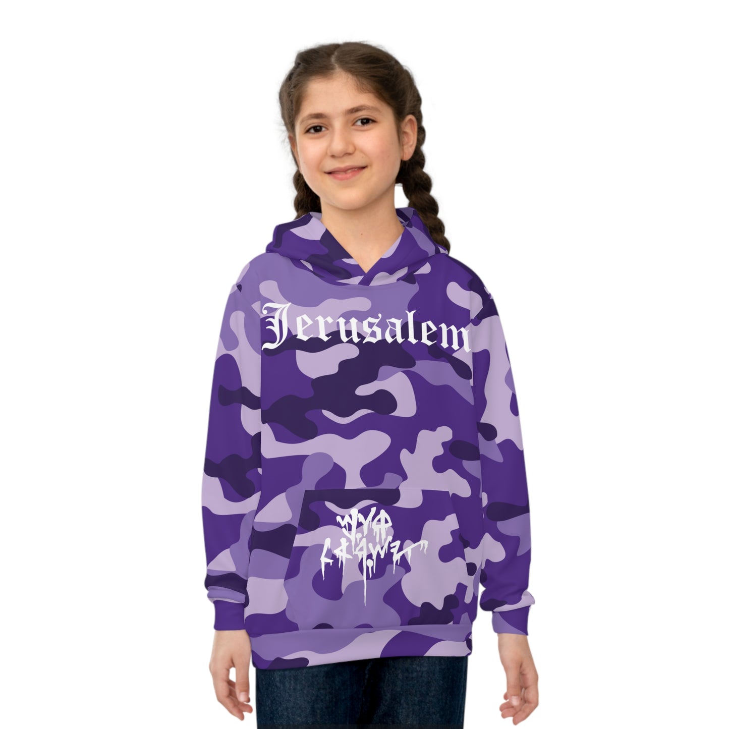 KIDS JERUSALEM HOODIE (PURPLE CAMO)