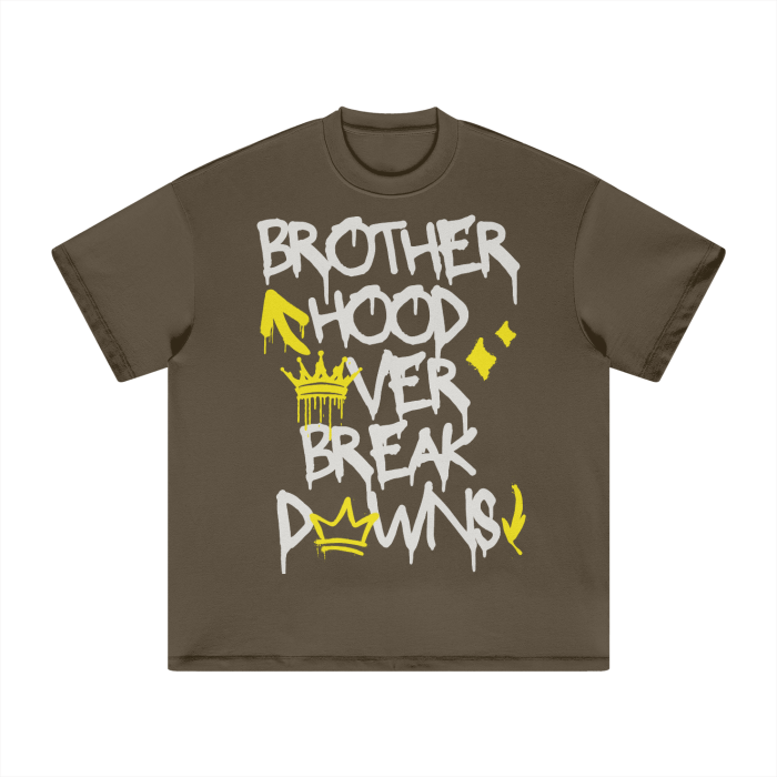 BROTHERHOOD OVER BREAKDOWNS HEAVYWEIGHT TEE (YELLOW)