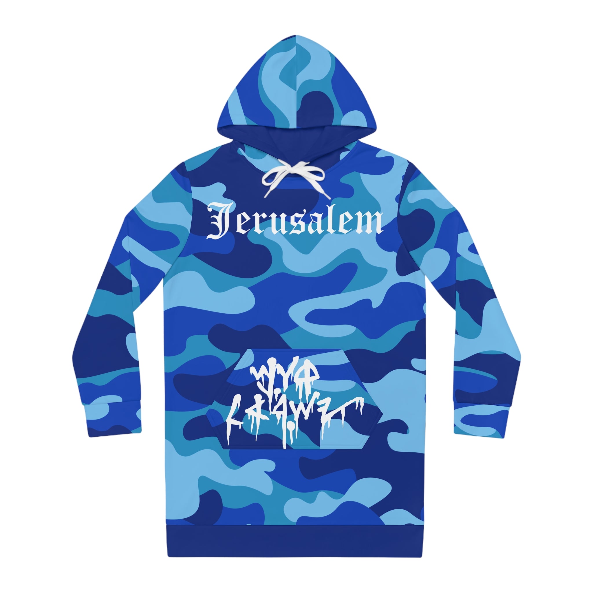 JERUSALEM Women's Hoodie Dress (ROYAL CAMO)