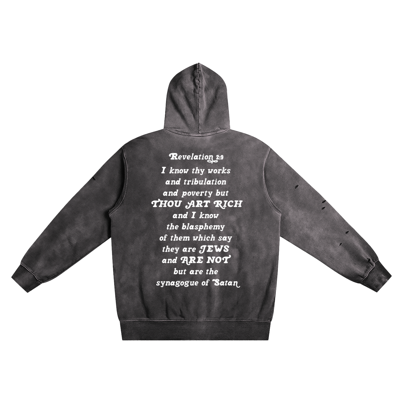 Thou Art Rich Frayed Washed Hoodie