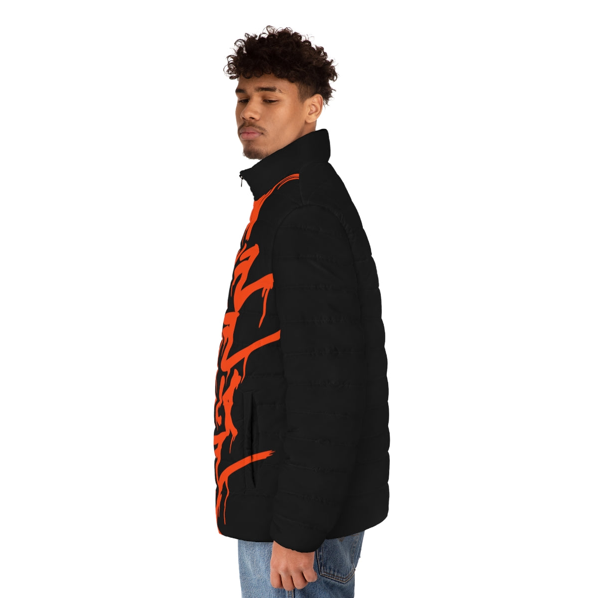 Orange Shami Puffer Jacket