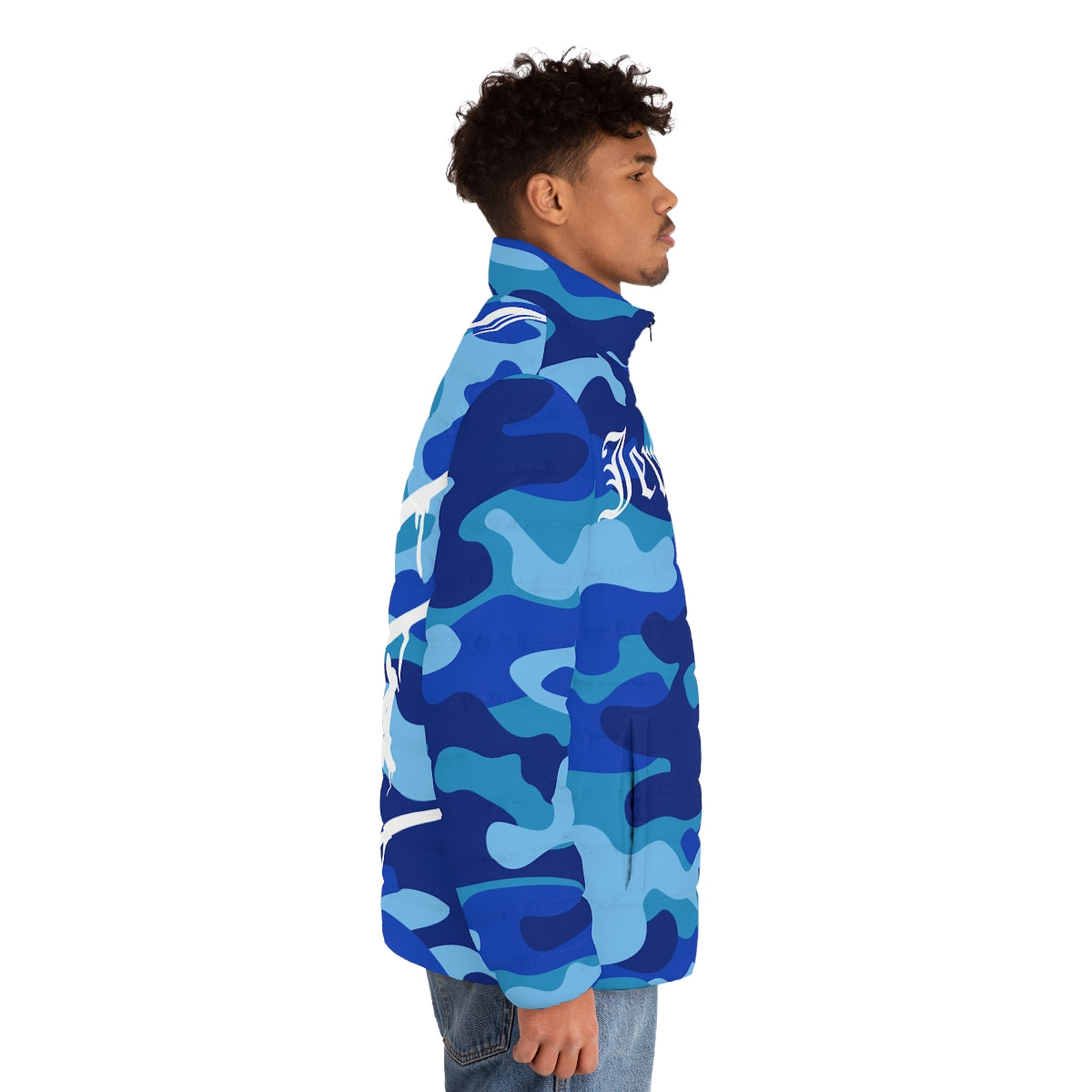 Jerusalem Puffer Jacket (Blue Camo)