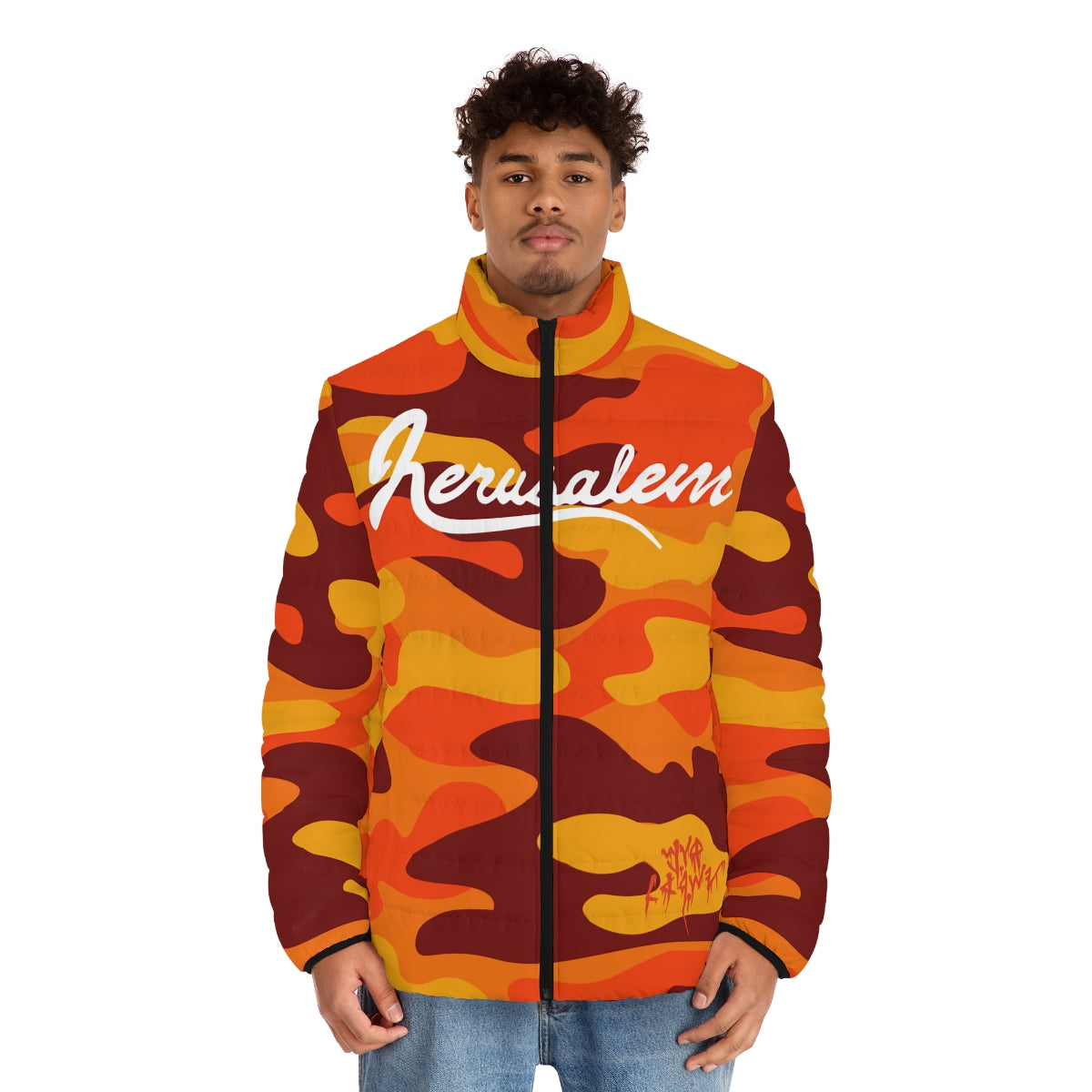Jerusalem Puffer Jacket (Orange Camo)